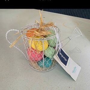 Marshalls Multicolor Wire Basket with Decorative Eggs